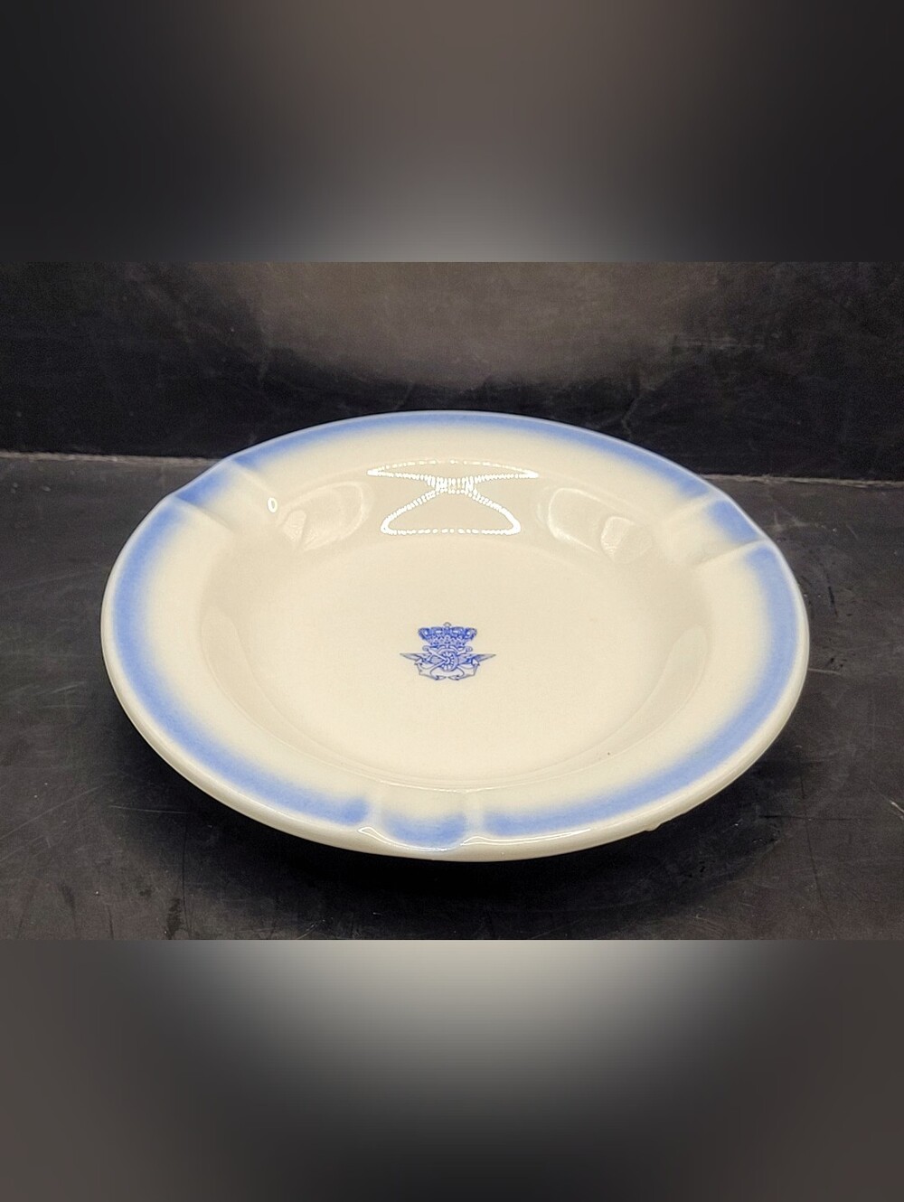 Vintage DSB Danish State Railways Ferry Porcelain Ashtray Annaburg Germany 6"